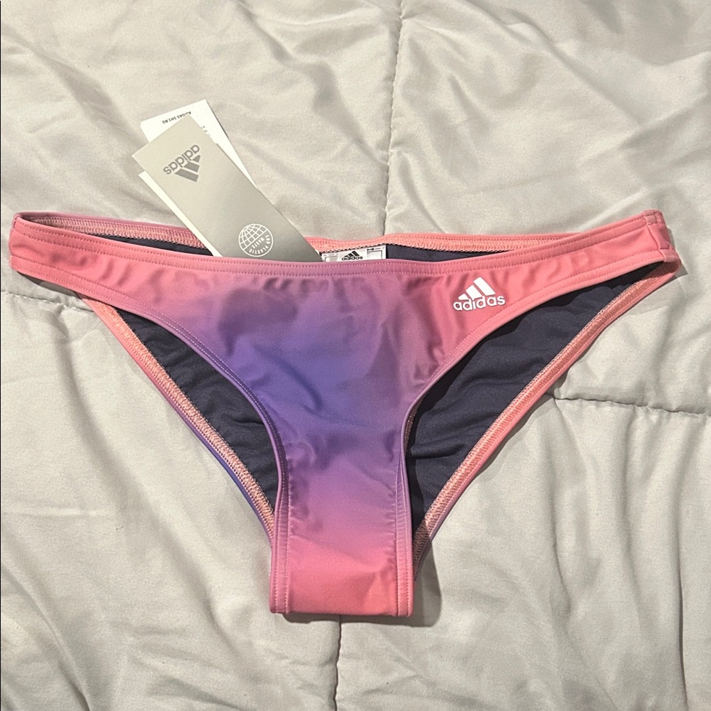 Adidas Women's Gradient Pink and Purple Bikini Bottom